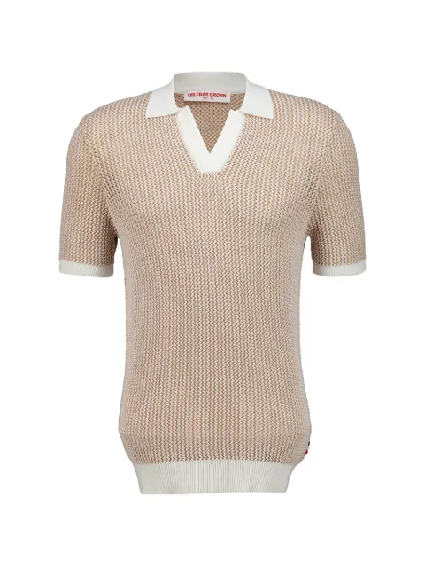 Orlebar Brown Horton chevron-crochet polo shirt