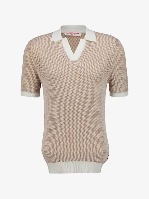 Orlebar Brown Horton chevron-crochet polo shirt