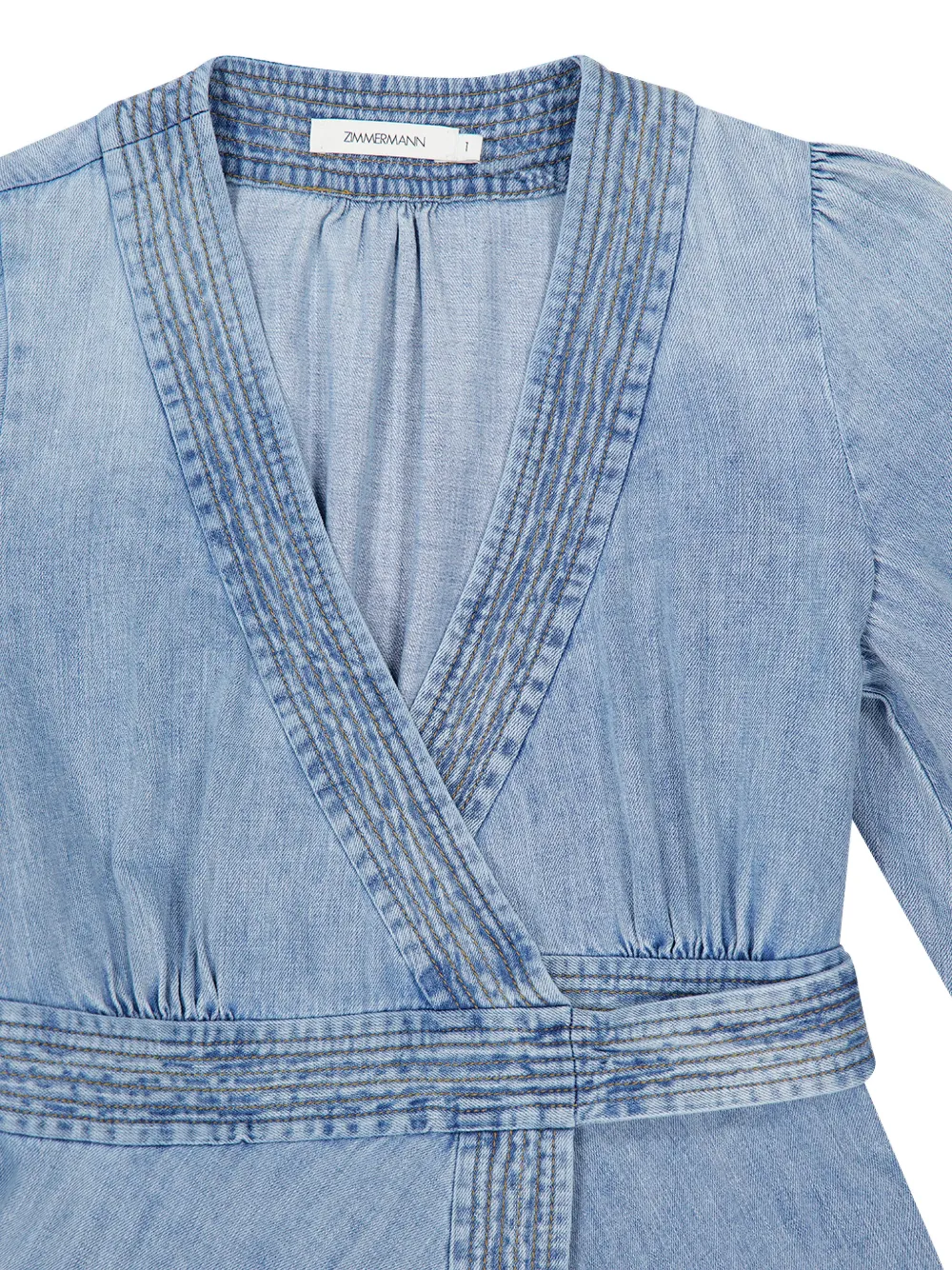 ZIMMERMANN Indra gewikkelde midi-jurk Blauw