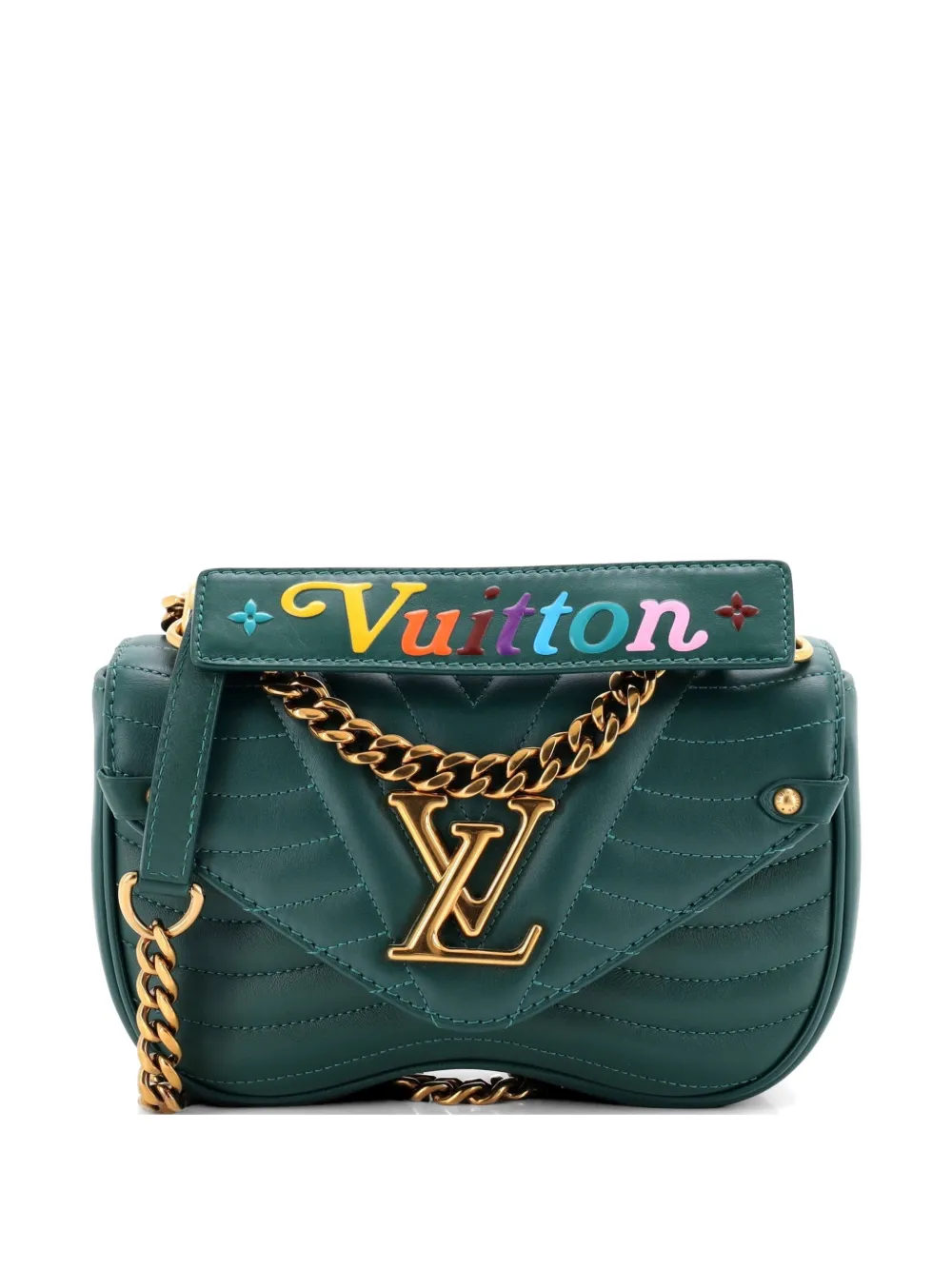 Louis Vuitton Pre-Owned New Wave Chain Bag Quilted Leather PM shoulder bag - Verde