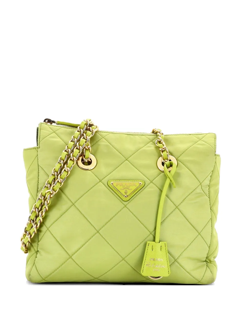 Prada Pre-Owned Re-Edition 1995 Chain Quilted Re-Nylon Small tote bag - Grün