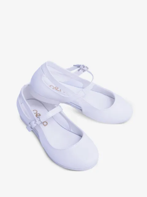 La Perla Kids 컷아웃 버클 장식 발레리나 슈즈