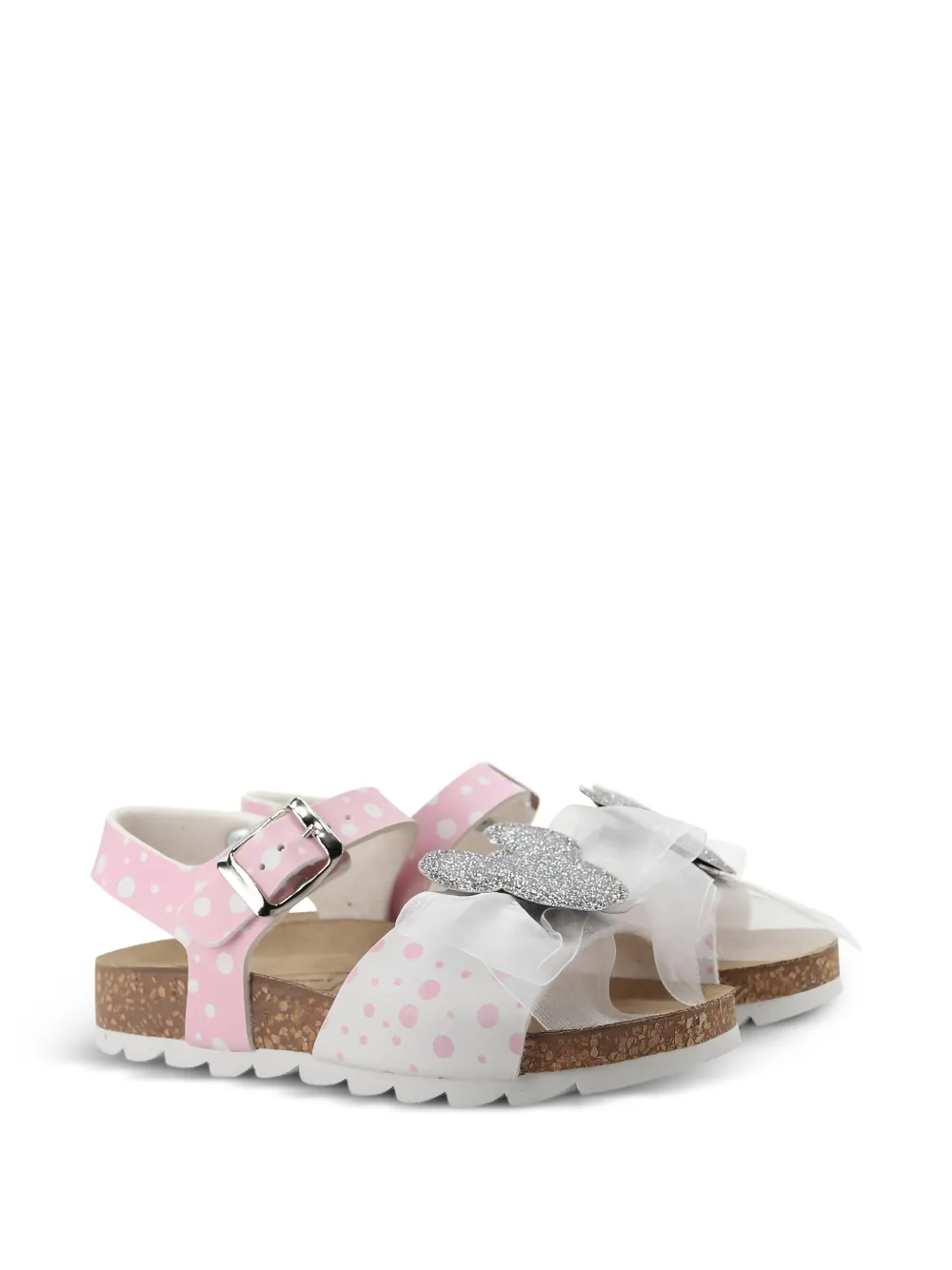 Master Of Arts Kids polka-dot glitter-motif sandals - Rosa