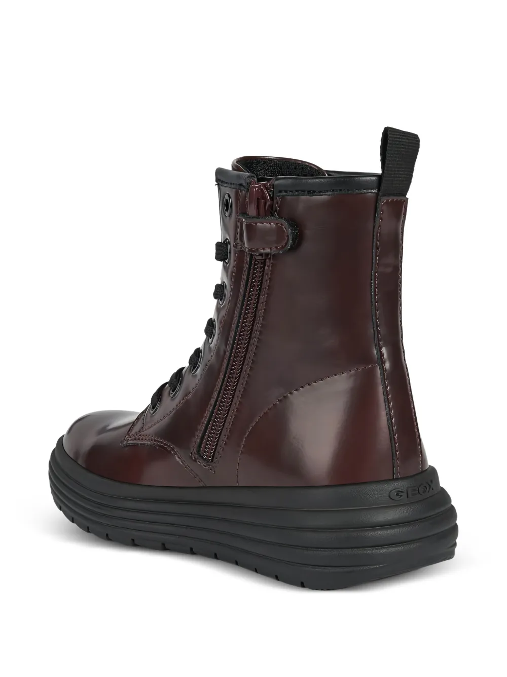 Geox Kids Phaolae lace-up leather boots Rood