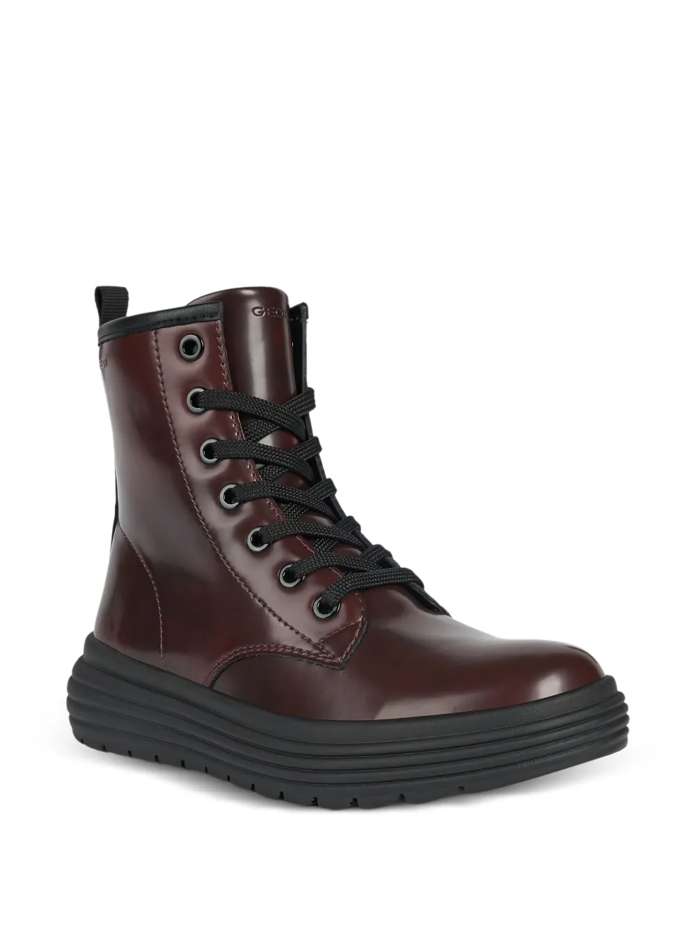 Geox Kids Phaolae lace-up leather boots Rood