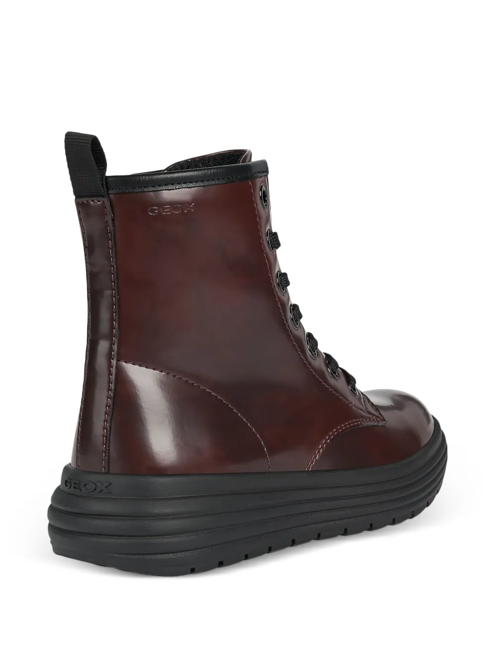Geox Kids Phaolae lace-up leather boots Rood