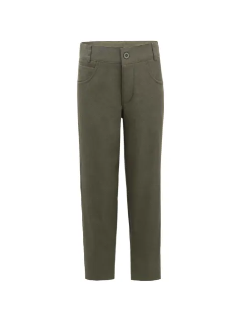 Moustache straight-leg cotton trousers
