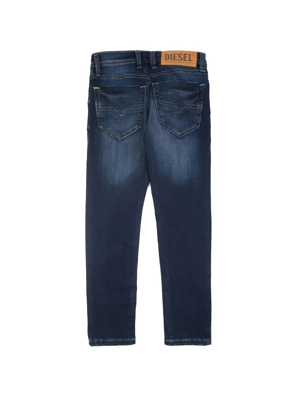 Diesel Kids Jeans met vervaagd effect en whiskered-effect Blauw