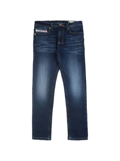 Diesel Kids faded-effect whiskered jeans