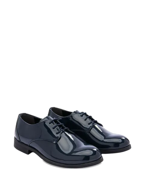 Moustache patent-finish lace-up shoes