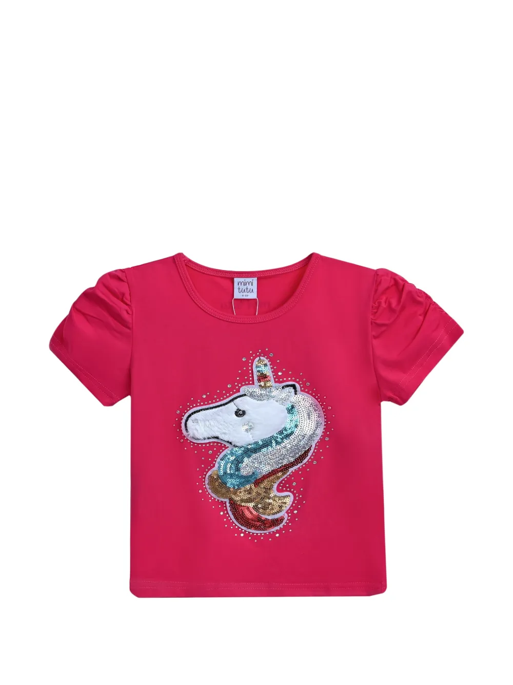 Mimi Tutu sequin-appliqué puffed-sleeve T-shirt - Pink