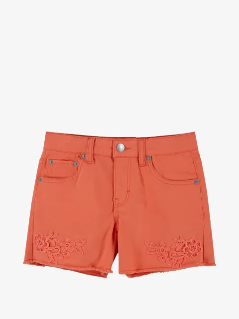 Levi's Kids embroidered frayed-hem shorts