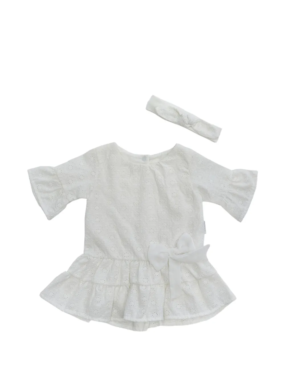 Andywawa broderie-anglaise ruffled dress - White
