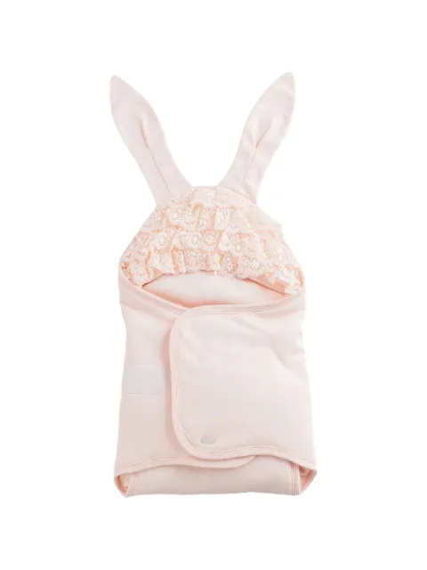 Andywawa lace-trim bunny-ear swaddle