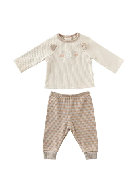 Andywawa bear-graphic striped outfit