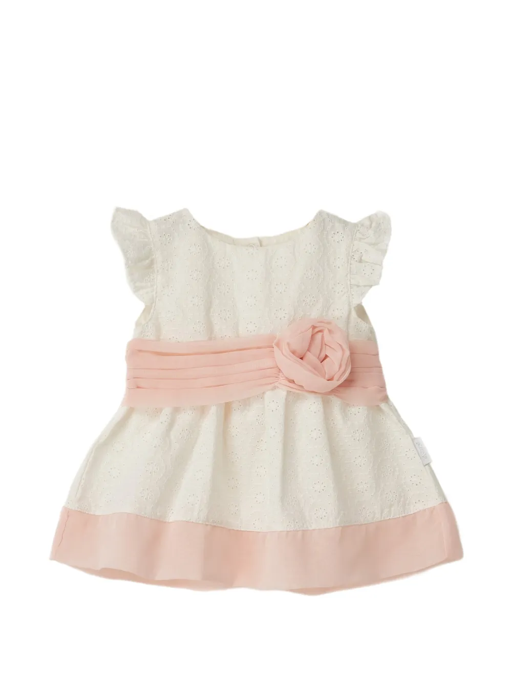 Andywawa floral-broderie tulle-trim dress - Neutrals