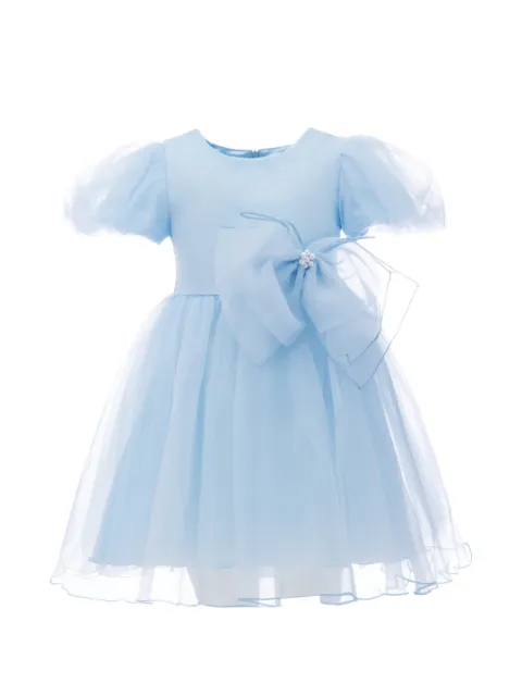 Tulleen bow-embellished organza dress