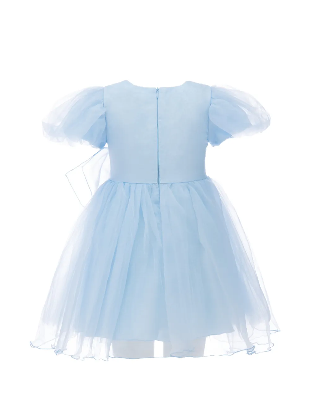  Tulleen Bow-embellished Organza Dress - Bleu 