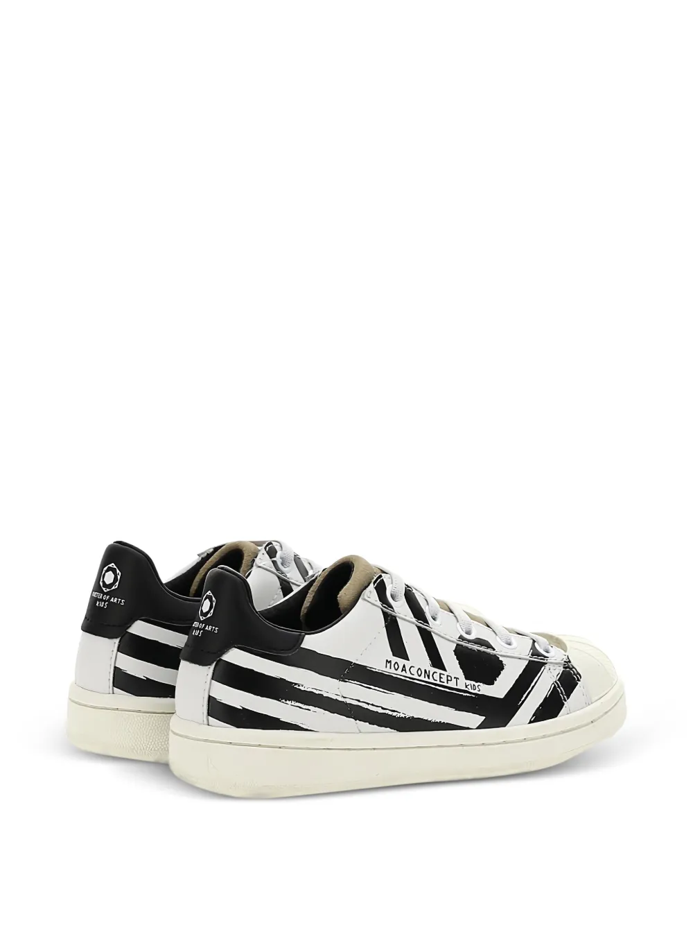 Master Of Arts Kids Gestreepte sneakers met shell neus Wit