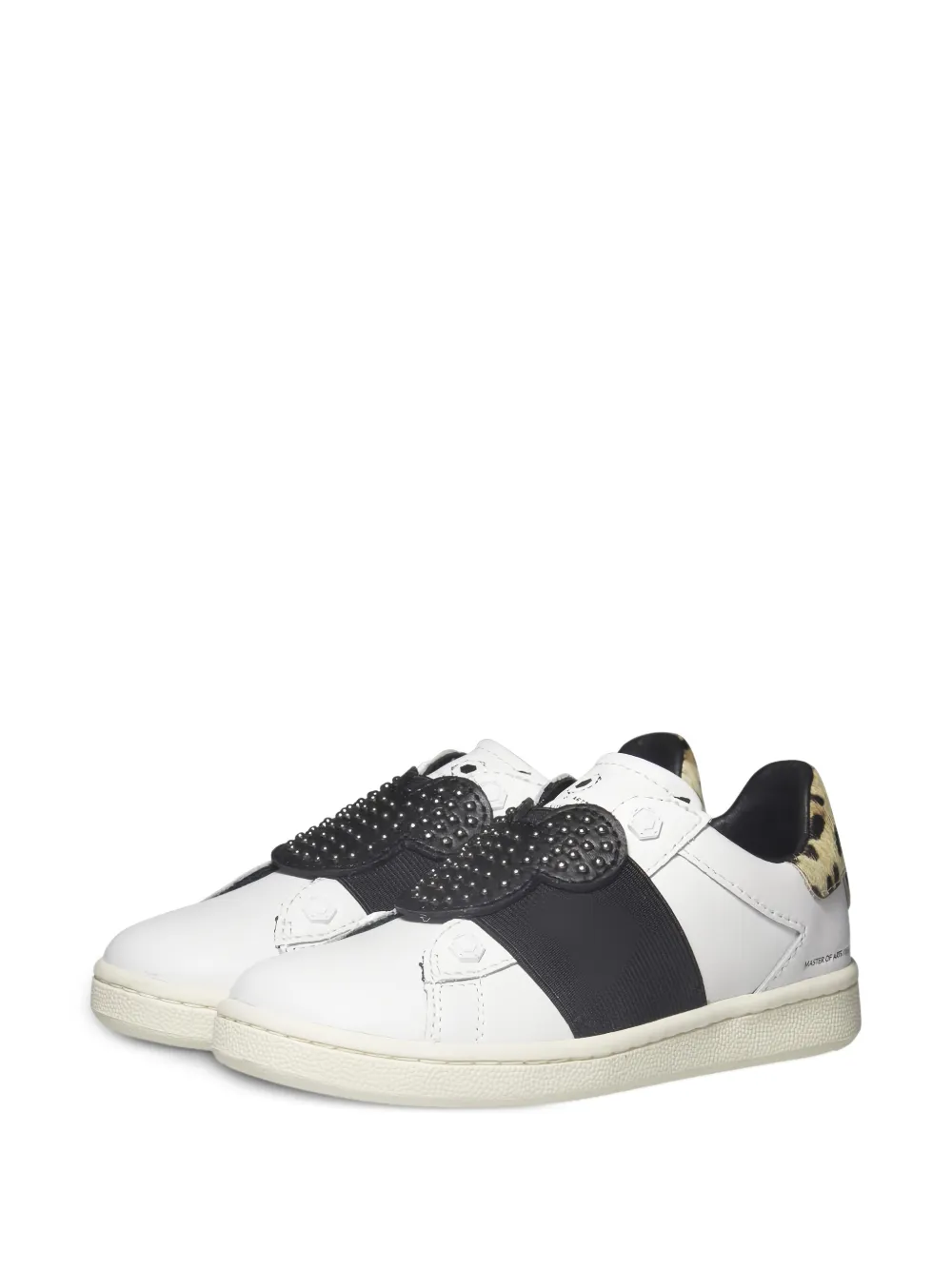 Master Of Arts Kids stud-embellished leopard-print sneakers - Bianco