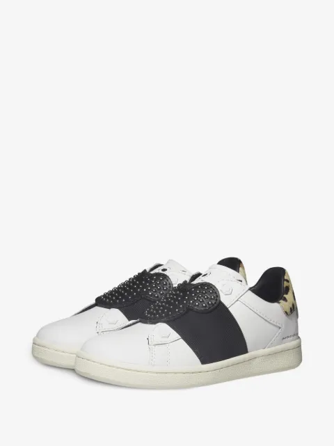 Master Of Arts Kids stud-embellished leopard-print sneakers