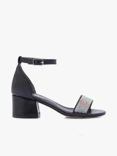 La Perla Kids 라인스톤 장식 버클 고정 샌들