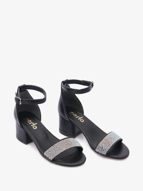 La Perla Kids 라인스톤 장식 버클 고정 샌들