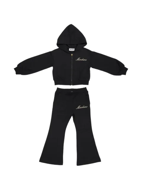 Moschino Kids logo-embroidered zip-up tracksuit