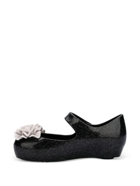 Melissa glitter-effect flower-detail ballet flats