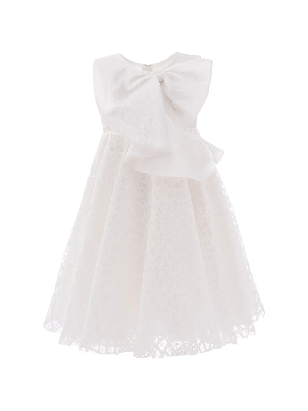 Tulleen Abito elegante Pamela con fiocco oversize - Bianco
