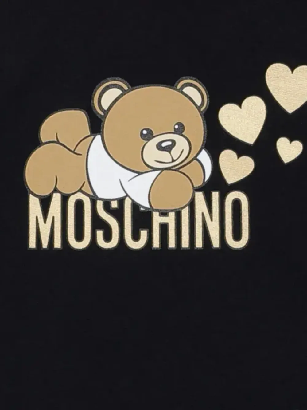 Moschino Kids Jurk met teddybeerprint Zwart