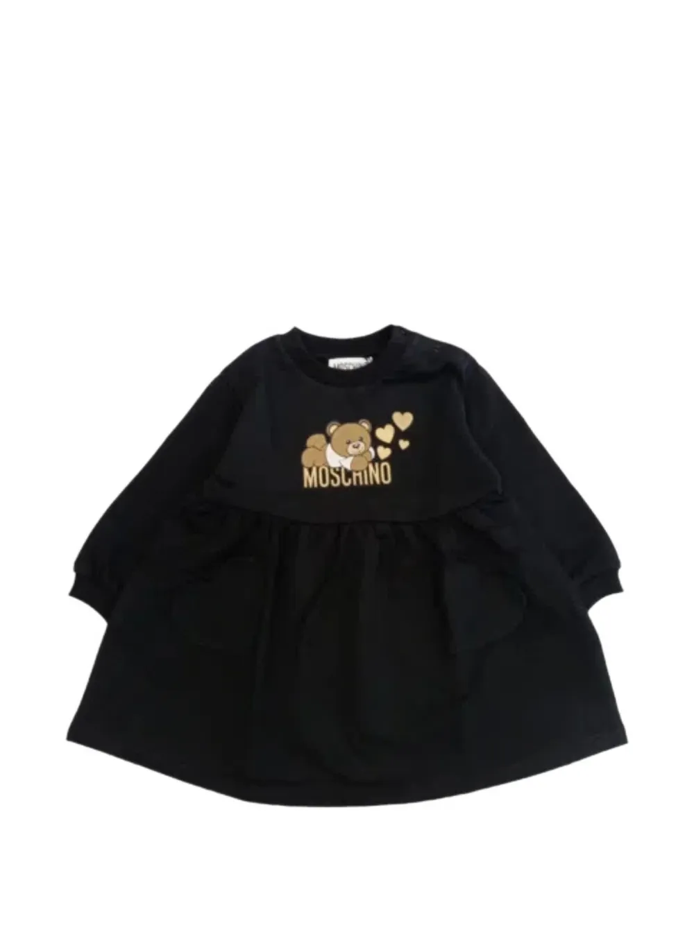 Moschino Kids Ausgestelltes Kleid mit Teddy-Print - Schwarz