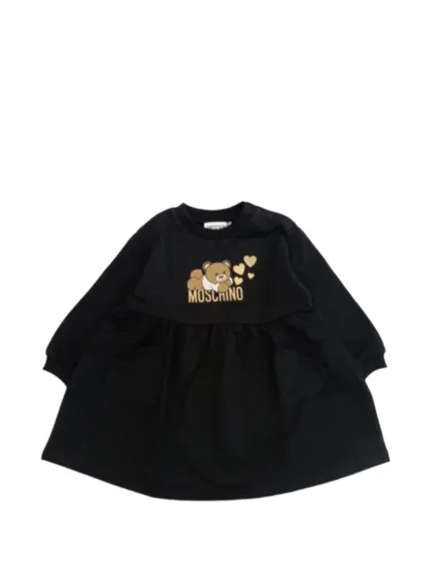 Moschino Kids Teddy Bear-print flared dress