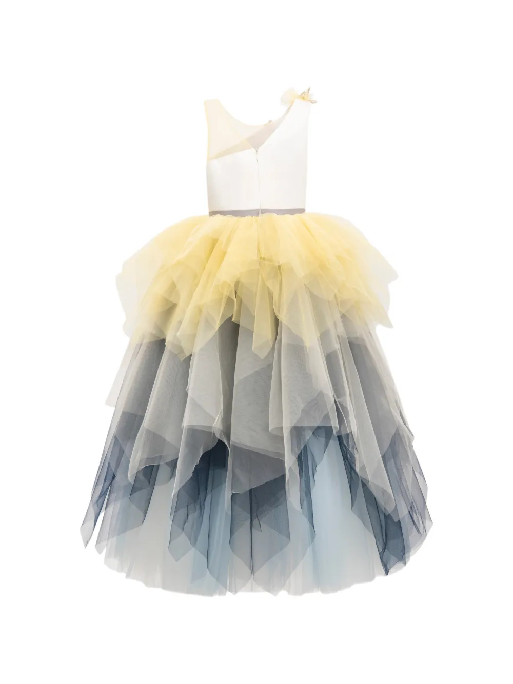 Tulleen Gemini tulen jurk met geborduurde bloemen Blauw