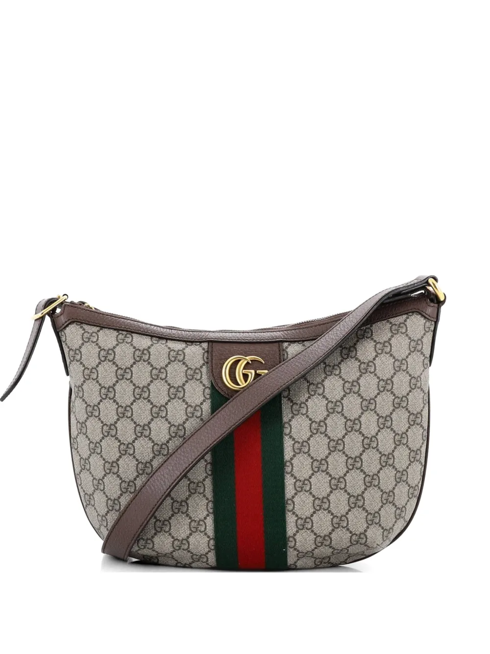 Gucci Pre-Owned Ophidia Half Moon Hobo GG Coated Canvas Small crossbody bag - Marrone