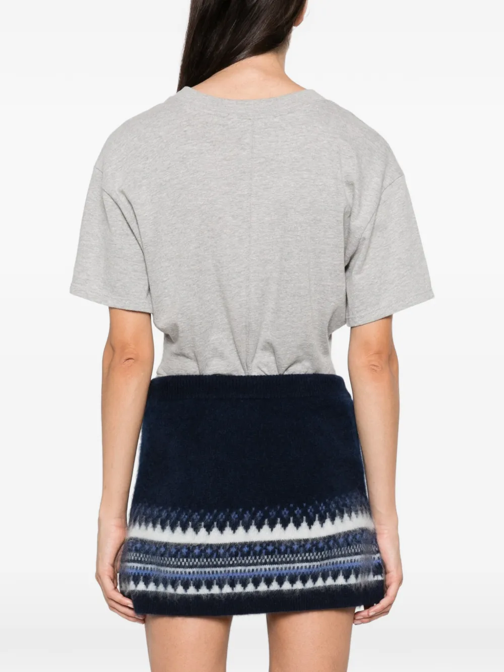 Maje Fair Isle-patterned knitted short skirt Blauw