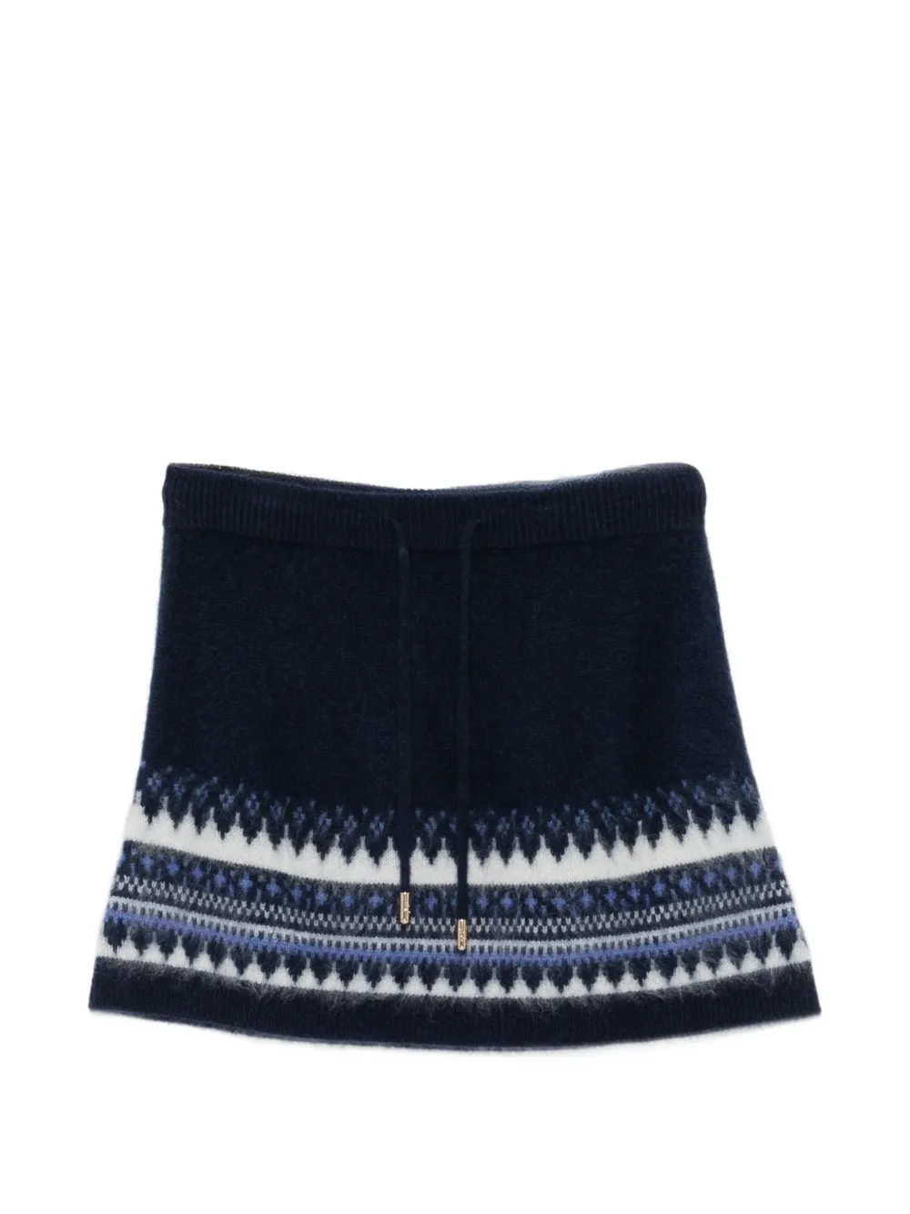 Maje Fair Isle-patterned knitted short skirt - Blau