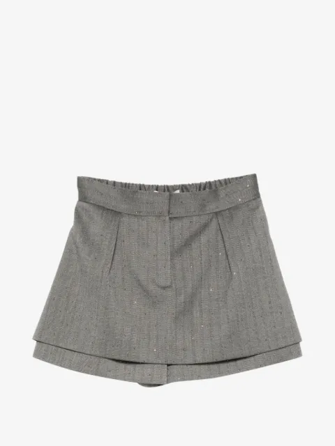 Maje shorts con pinzas a rayas