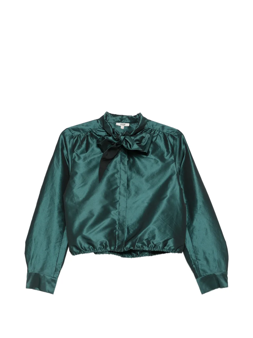 Maje bow-detail elasticated-hem shirt - Grün