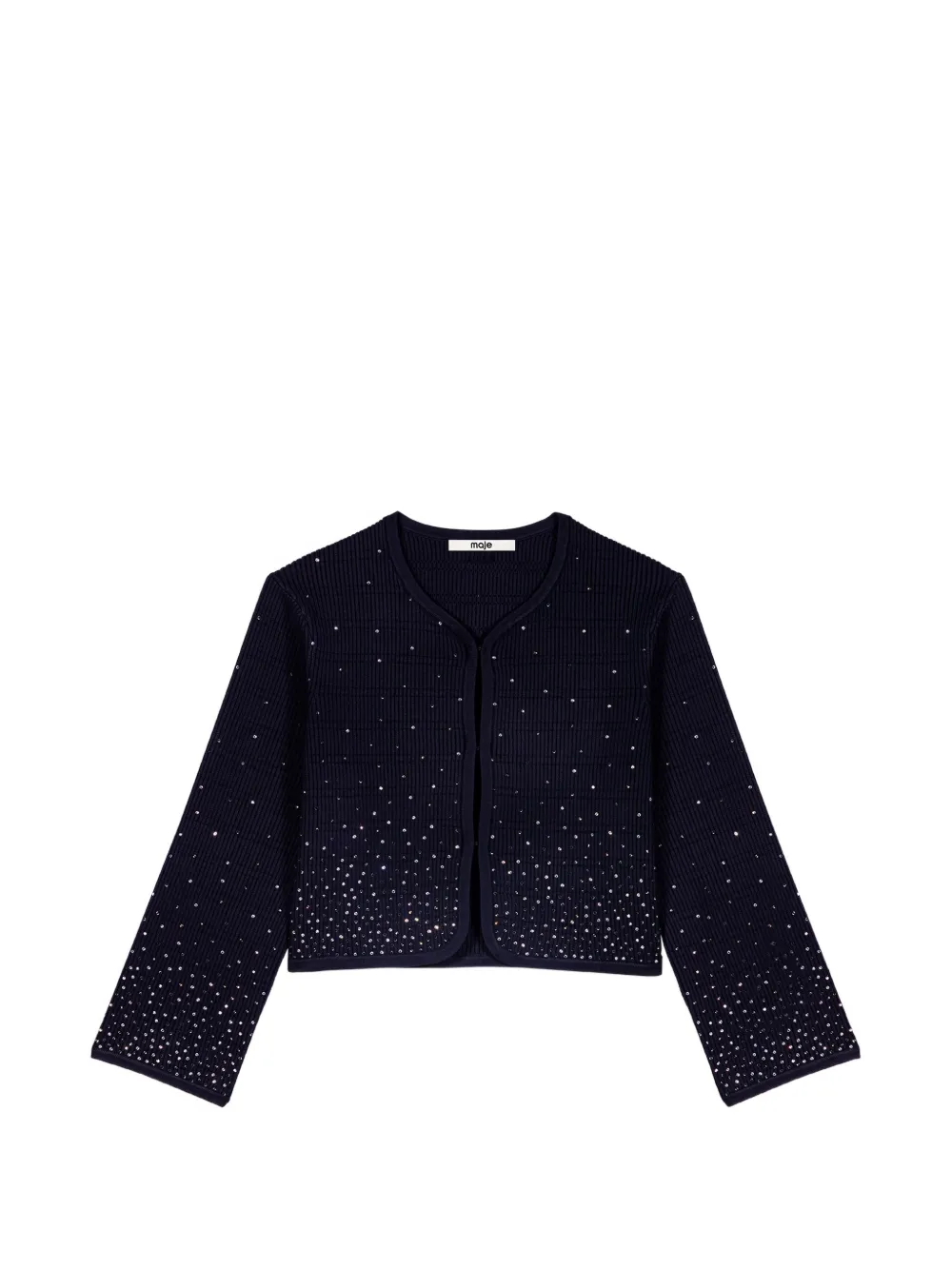 Maje rhinestone-embellished cropped cardigan - Blu