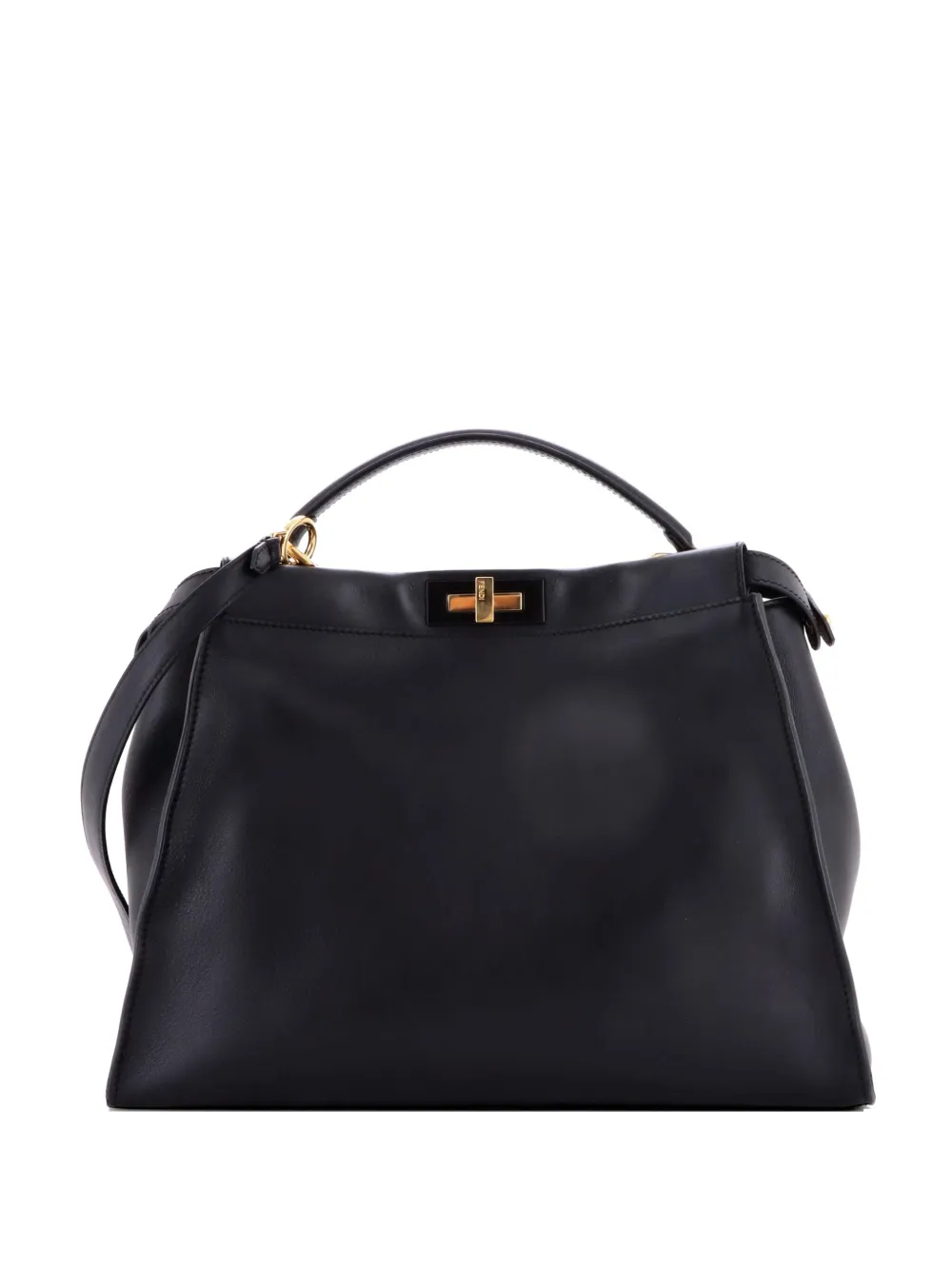 Fendi Pre-Owned Peekaboo Bag Rigid Leather Large satchel - Nero