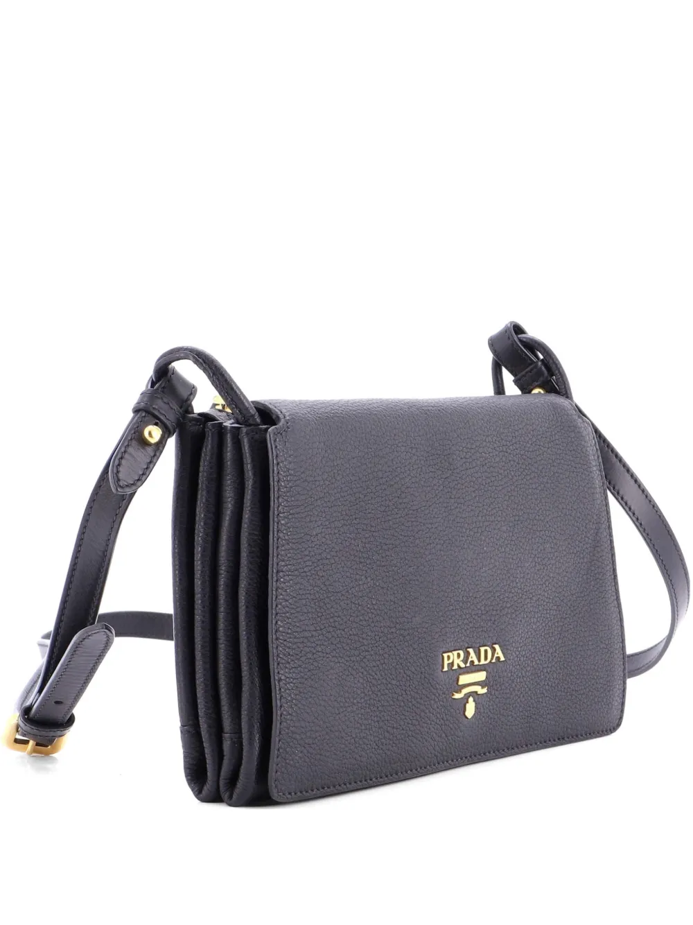 Prada Pre-Owned Flap Vitello Daino Medium crossbody bag - Nero