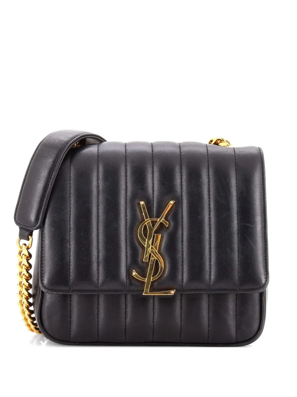 Saint Laurent Pre-Owned Vicky Vertical Quilted Leather Medium crossbody bag - Nero