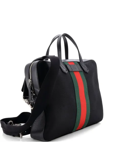 Gucci Pre-Owned Web Zip Around Briefcase Techno Canvas Medium business bag