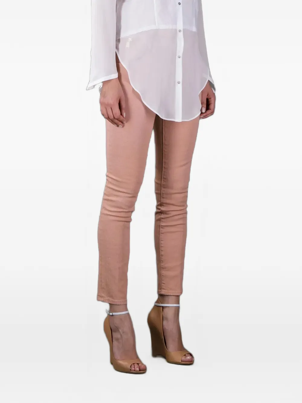 DSQUARED2 Skinny jeans met logopatch Roze