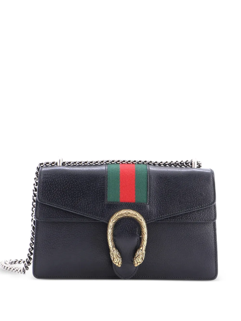 Gucci Pre-Owned Web Dionysus Bag Leather Small shoulder bag - Nero
