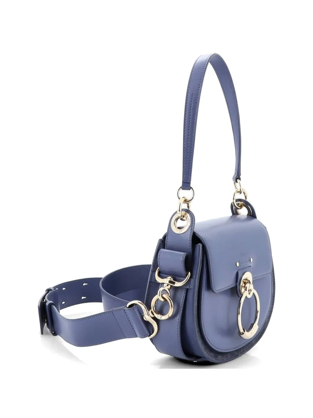 Chloé Pre-Owned Tess Bag Leather Small Shoulder Bag | Blue