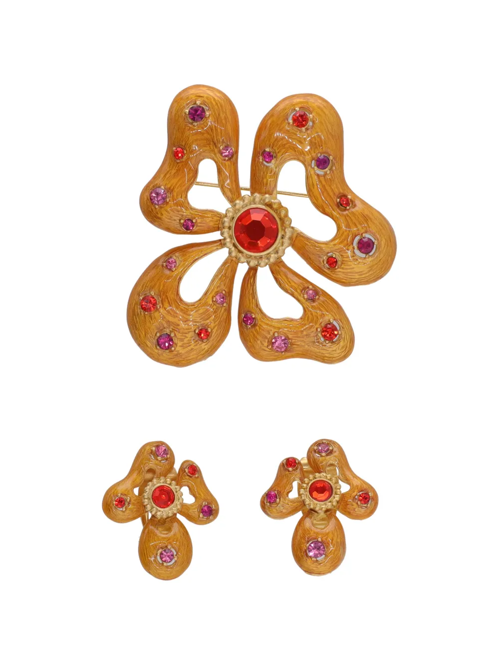 Vintage crystal-embellished Bijoux jewellery set - Oro