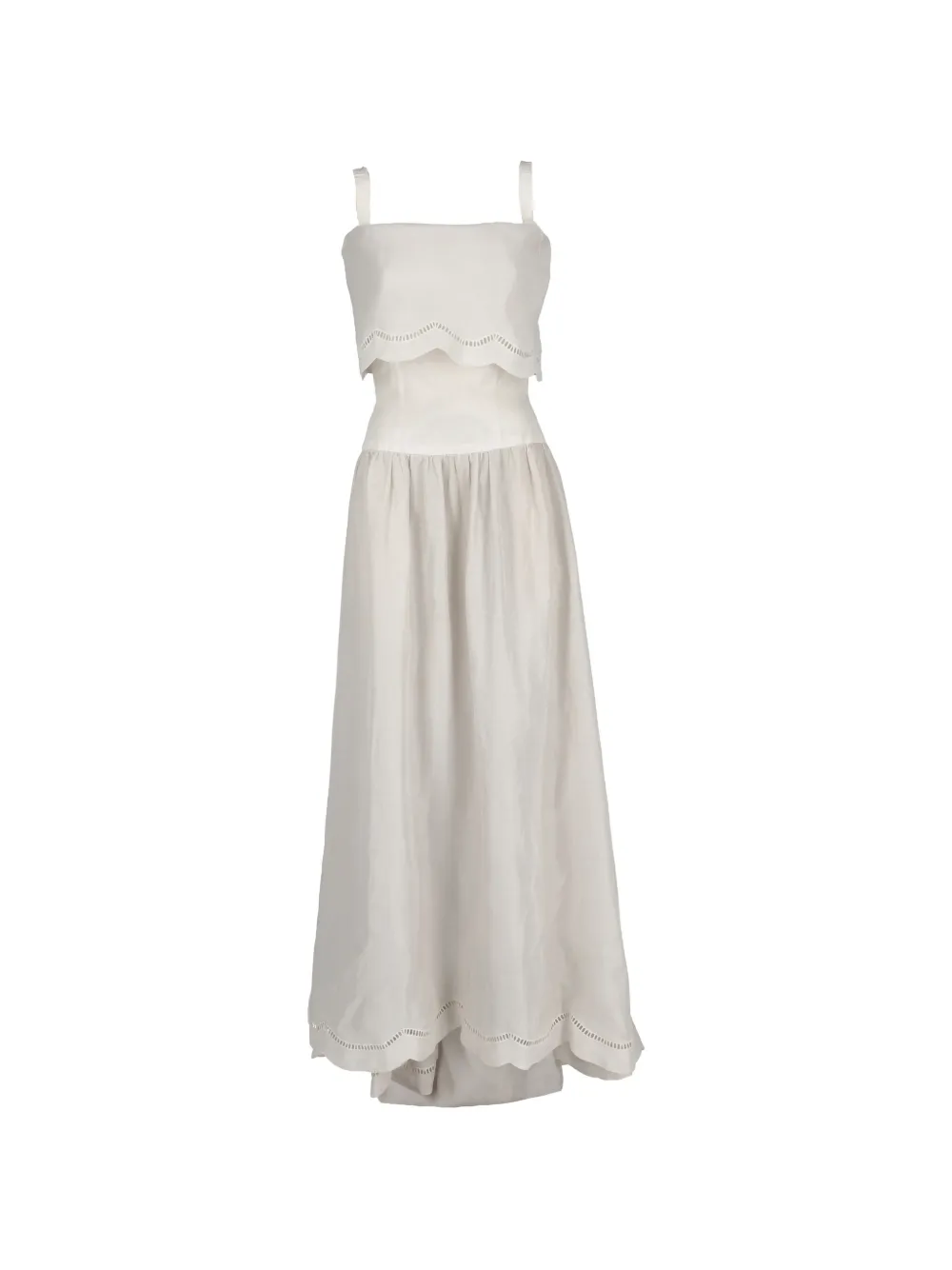 Vintage scalloped-edge open-work dress - Toni neutri