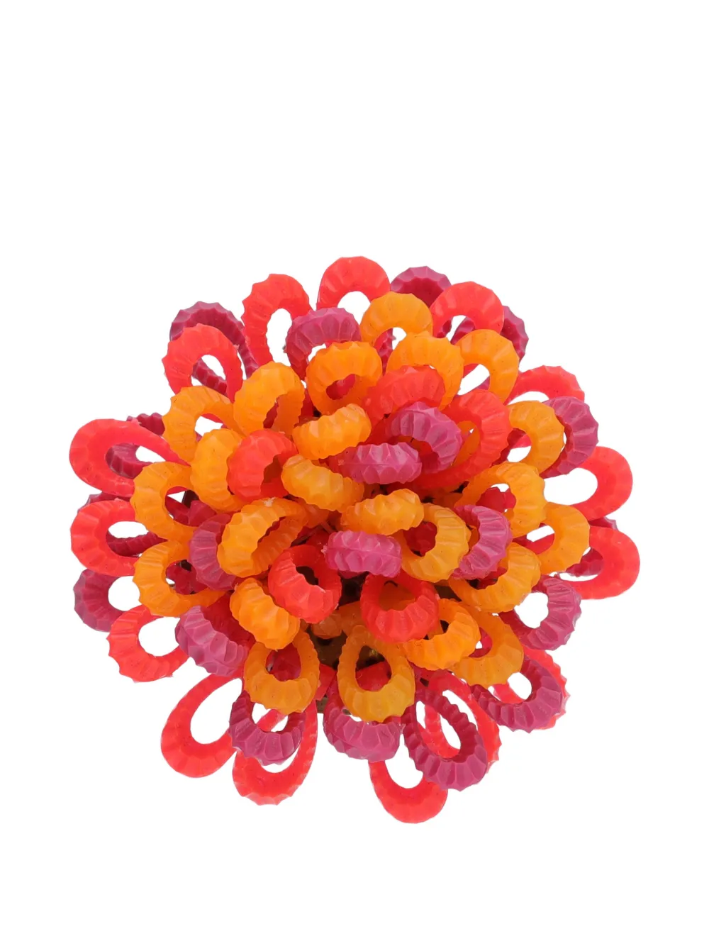 Vintage floral-design brooch - Rosso